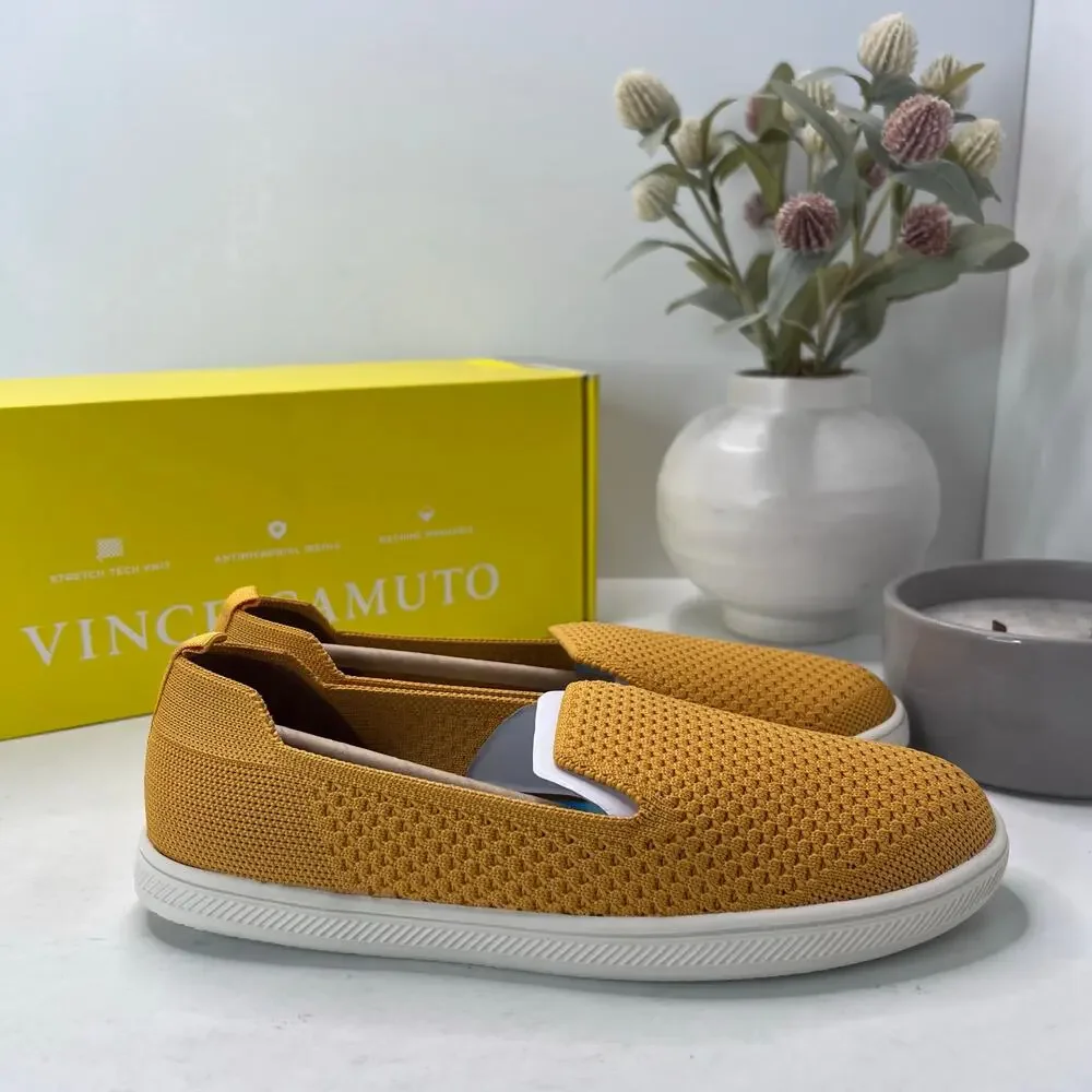 Vince Camuto Cabreli Washable Sneaker Knit Yellow Women 5.5M/36 NWB Breathable
